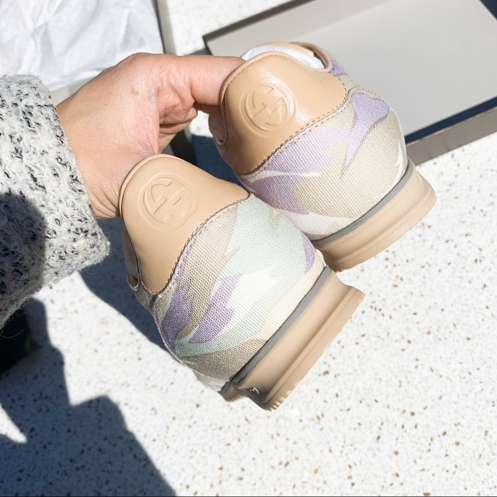 NIB Authentic Gucci​ Limited Abstract Prints Lace-up Round-toe Sneakers 37 - Picture 5 of 5